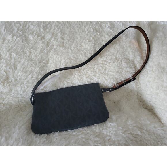 NWT MICHAEL KORS Waist Belt Bag Genuine Leather Waist Bag Fanny Pack BLACK Lg - Picture 6 of 9